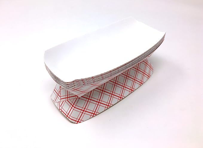 Mr Miracle 7 Inch Paper Hot Dog Tray in Red White Pattern. Pack of 100. - Image 7