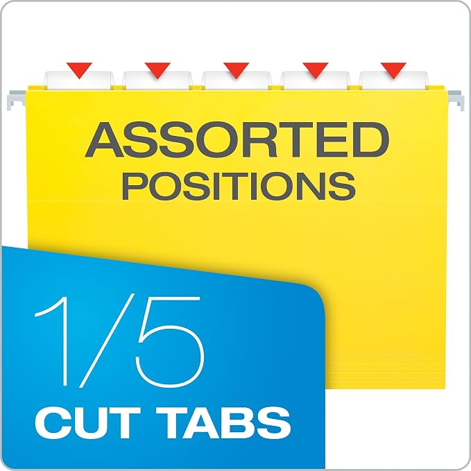 Pendaflex 81606EE Recycled Hanging Folders, Letter Size, 1/5 Cut - Image 4