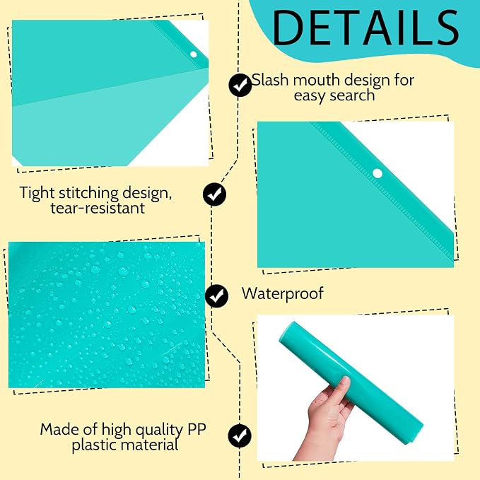 Maitys 30 Pack Binder Pockets 3 Hole Punch Clear Plastic Document Folders - Image 3
