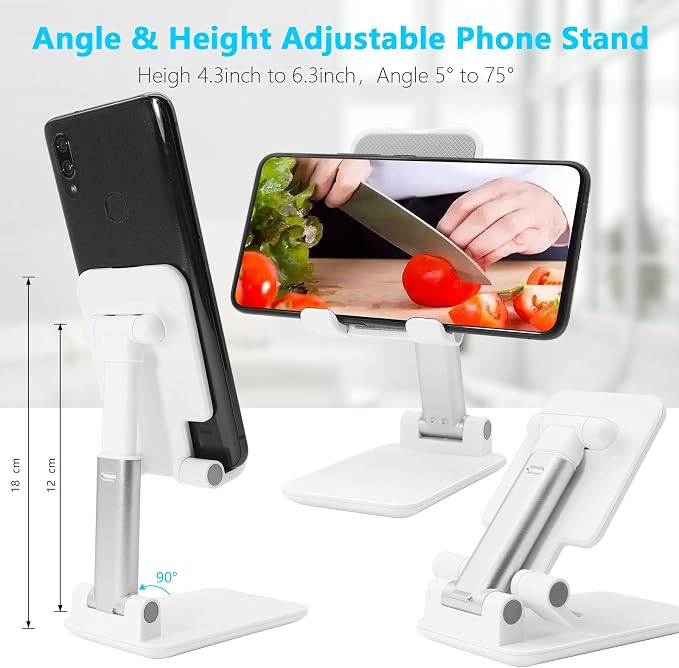 Cell Phone Stand for Desk, Angle & Height Adjustable Phone Holder, | Fully - Image 3