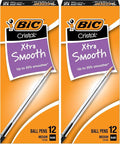 BIC Cristal Xtra Smooth Black Ballpoint Pens, Medium Point, Extra Smooth and by BIC
