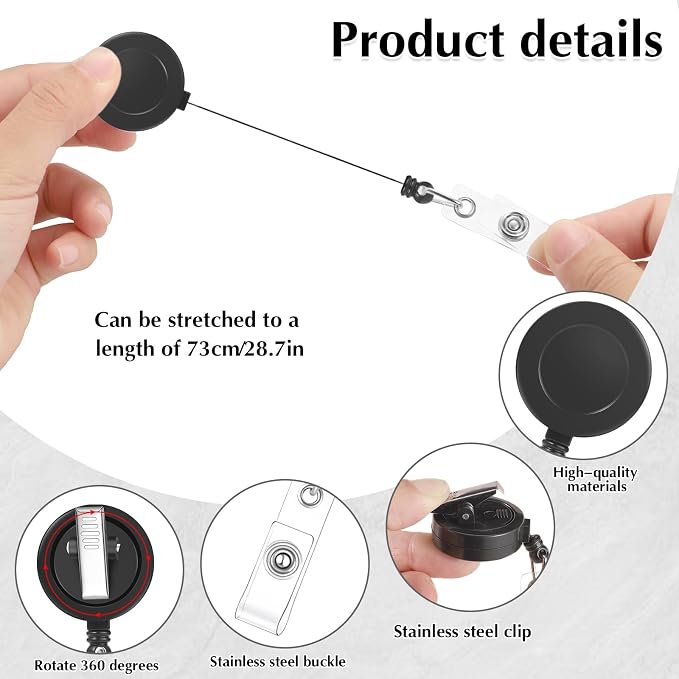 50 Pieces Retractable Badge Reels - Image 2