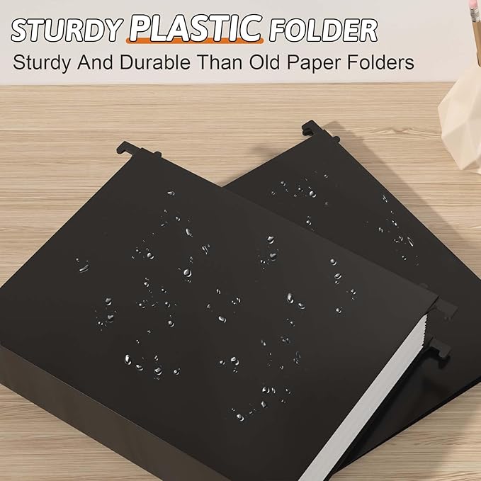 Extra Capacity Plastic Hanging File Folder Letter Size, 12 Pack Reinforced Hang - Image 2