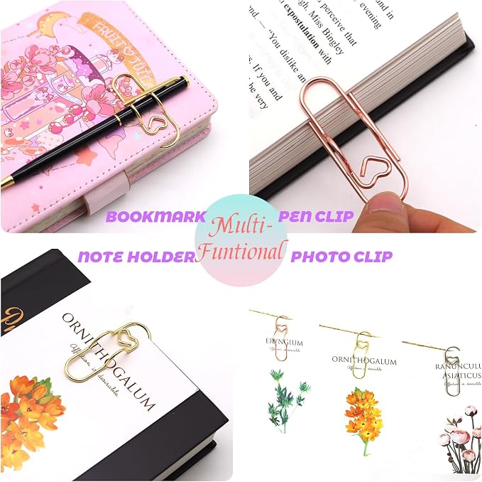 Pen Holder for Notebook, Lovely Paper Clip Holder Multifunctional Cute Journal - Image 3