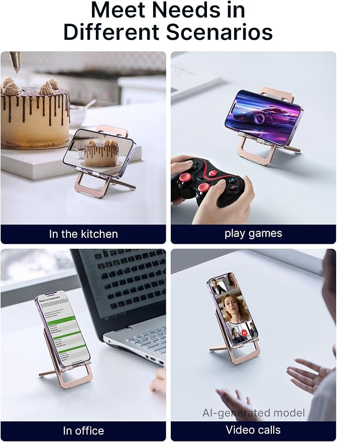 JSAUX Cell Phone Stand, Foldable Aluminum Adjustable Phone Holder - Image 5