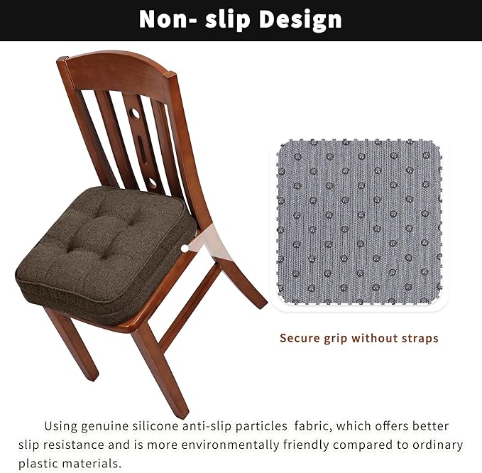 GOFORIT Chair Cushions Set of 4, Tufted Shredded Memory Foam Chair Pads - Image 3