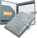 Professional Padfolio Portfolio Binder, Textured Embossing Faux Leather Folder by Mkobon