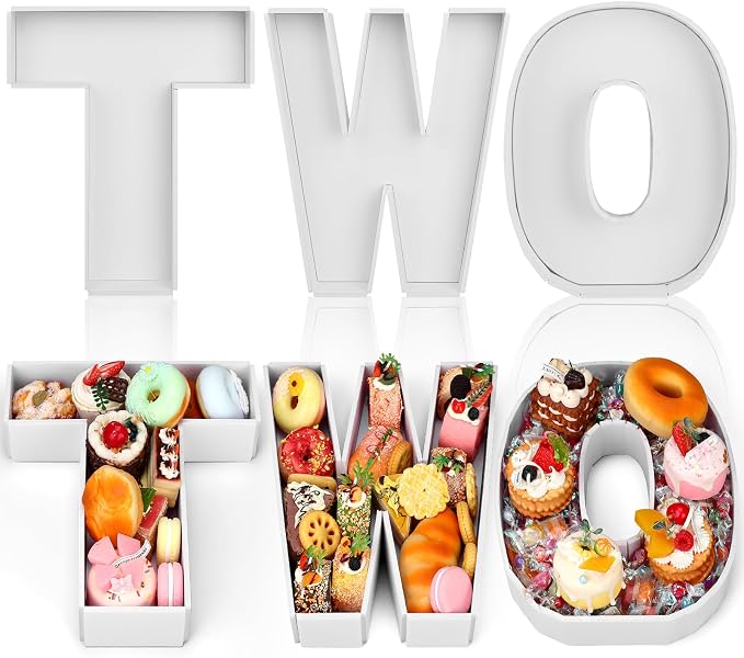 Rossesay 3 Pcs Large Charcuterie Letters Fillable 12'' Two Food Tray Letters by Rossesay