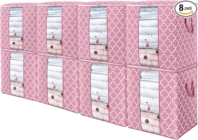 WISELIFE Storage Bags 8 Pack/100L Large Blanket Clothes Organization and by WiseLife
