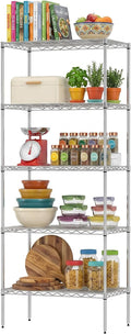 BestOffice | 5-Tier Wire Storage Shelves | 14x24x60 | Chrome | Heavy-Duty Metal by BestOffice