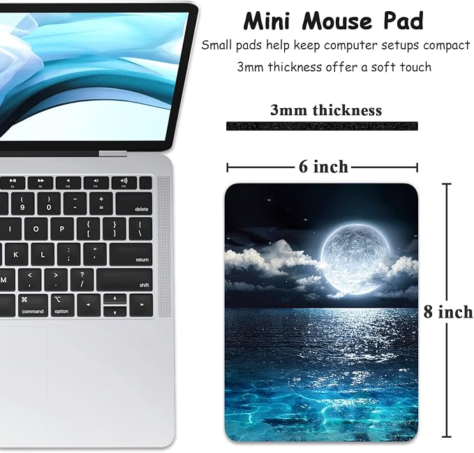 Dapesuom Small Mouse Pad, 6 x 8 Inch Thick Rubber Premium-Textured Non-Slip - Image 2
