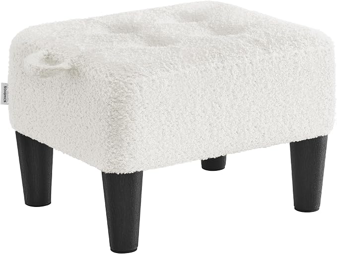 SONGMICS Foot Stool, Small Teddy Fleece Footstool Ottoman by Unknown