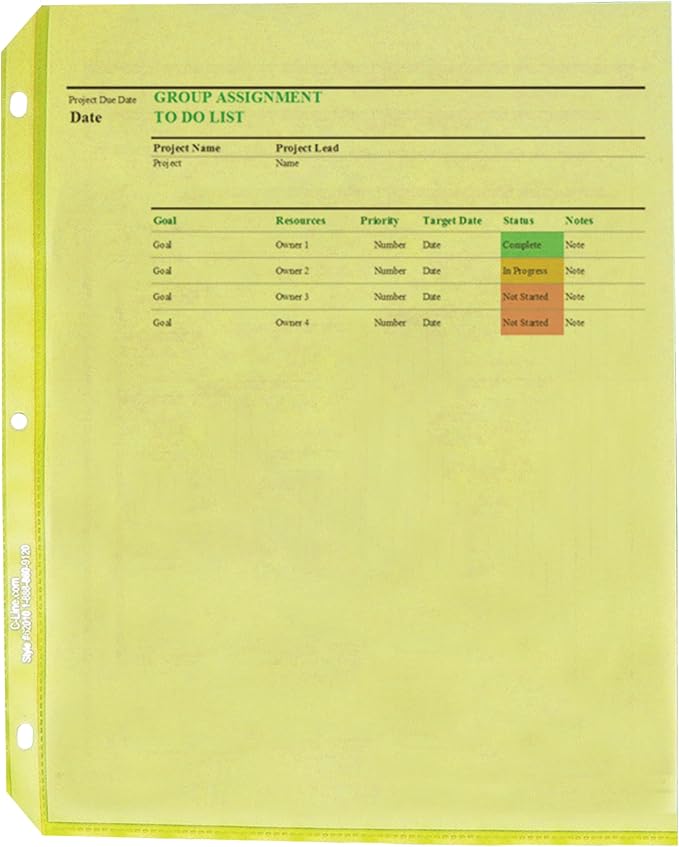 C-Line 62010 Colored Polypropylene Sheet Protector, 11 x 8 1/2 - Image 6