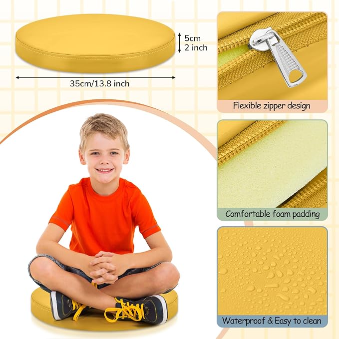 Juexica 8 Pcs Extra Thick Flexible Seating Floor Cushions Assorted Colored - Image 2