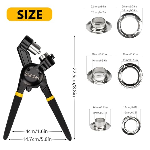 zonglan Heavy Duty Grommet Tool Kit of 1/2" 5/16" and 3/8" - Image 6