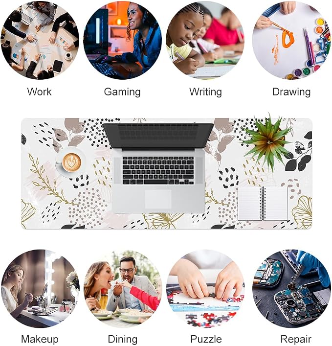 QiyI Large Mouse Pad for Desk, Cute Desk Mat for Desktop, Women Girls Office - Image 7