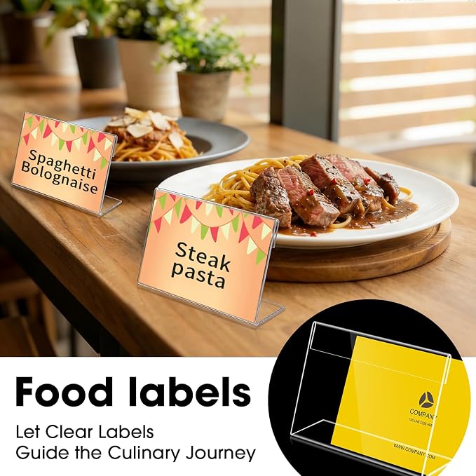 20 PCS Small Acrylic Sign Holder 4x3 inch, Small Acrylic Food Sign Labels - Image 3