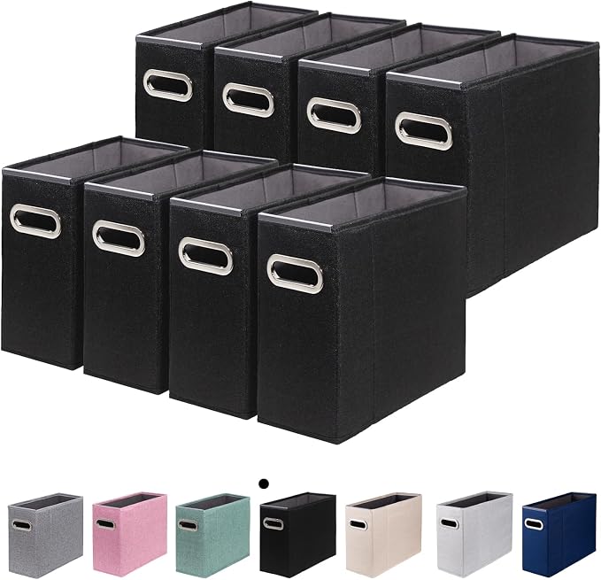 8 Packs Letter Size File Organizer, File Folders Organizer, Fabric Storage Box by ComfortKeeper