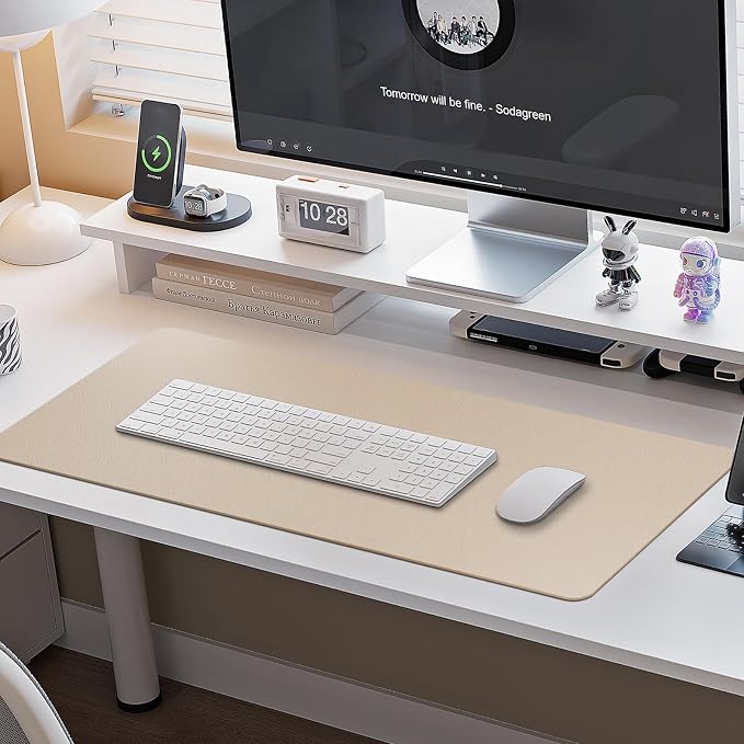 Boutilon Leather Desk Pad Protector, Non-Slip Mouse Pad, Laptop Desk Pad - Image 6