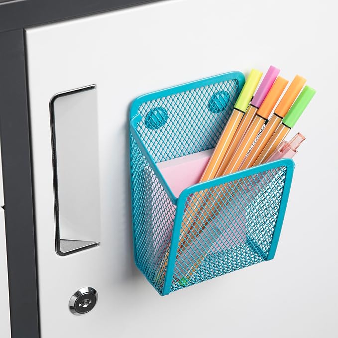 Magnetic Pencil Holder, Mesh Stainless Steel Pen Basket, Metal Writing Utensil - Image 5