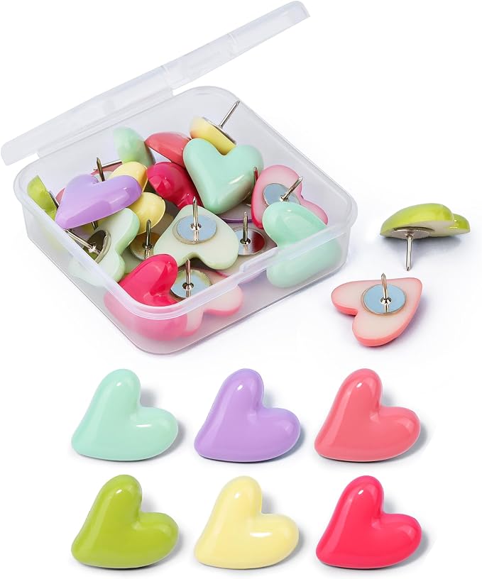 Decorative Cute Push Pins for Bulletin Board, Thumb Tacks, Cork Board Desk Wall by krastmon