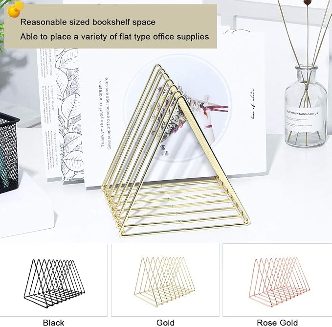 Urban Deco Triangle Desk Organizers Metal Wire Magazine Holder 10 Sections - Image 8
