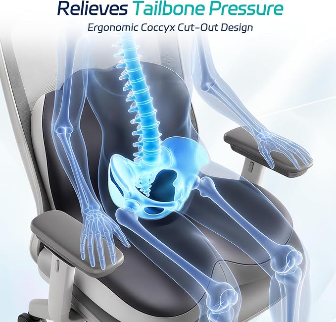 Back and Seat Cushion for Office, Back & Tailbone Pain Relief, Raised Cushion - Image 4