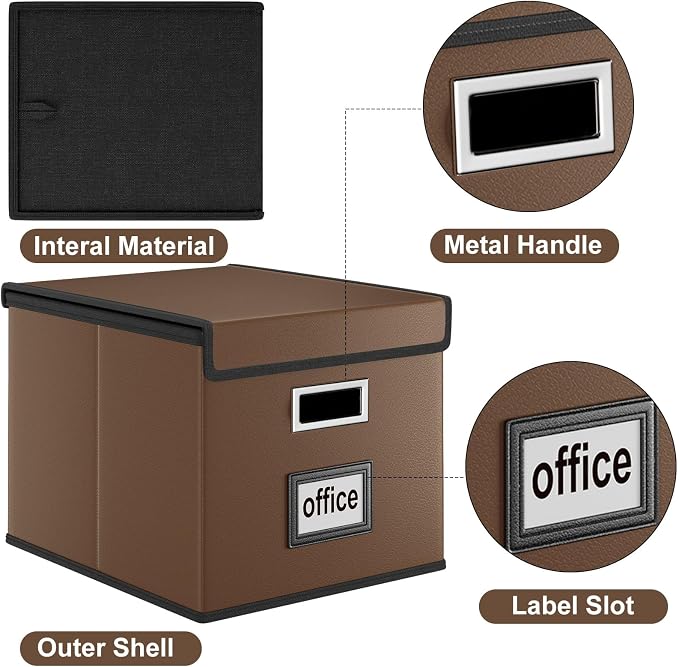 Faux Leather File Organizer Box - Image 3