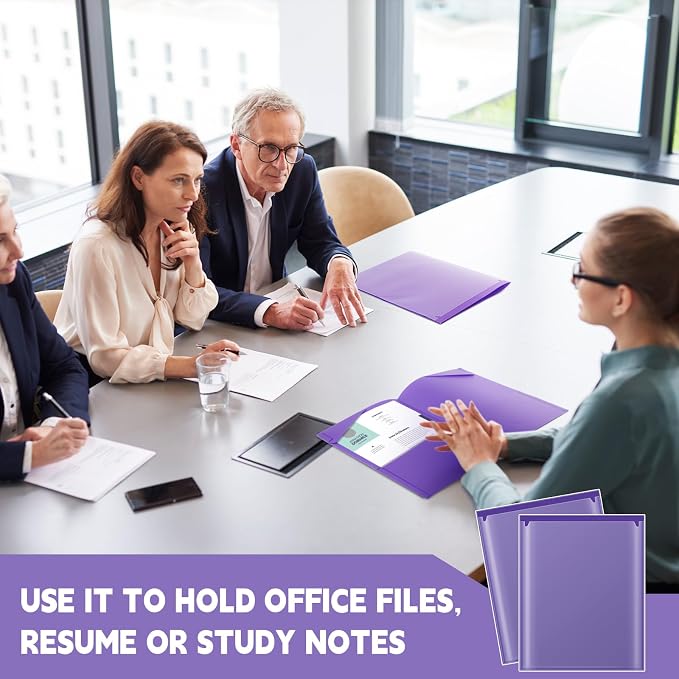 Henoyso 18 Pack Purple Plastic Folders - Image 6