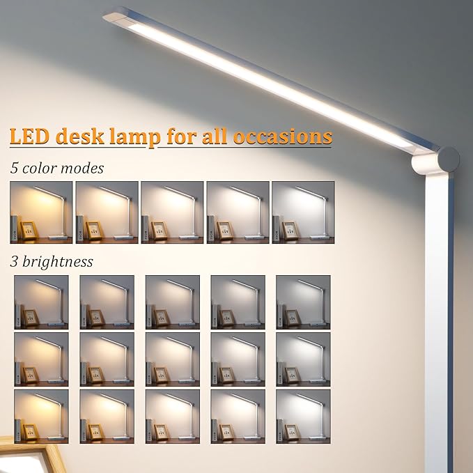LED Desk Lamp with USB Ports, Touch Desk Lamps - Image 2