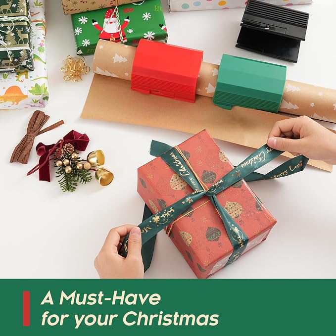 2PC Wrapping Paper Cutter Christmas Paper Roll Cutters Paper Cutter Slider Tool - Image 6