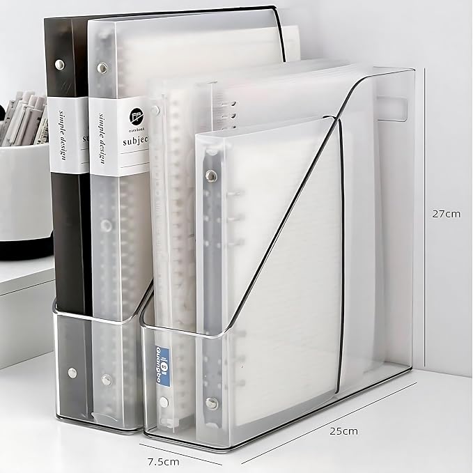 2-Pack Clear Acrylic Vertical Magazine File Holders – Desktop Organizer - Image 2