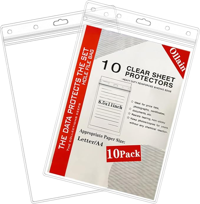 Ollain 10 PCS Job Ticket Holders Waterproof Resealable Zip Dry Erase Document - Image 8