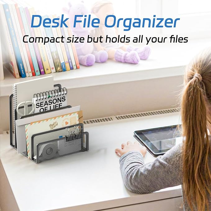 Mail Organizer with 5 Slot, Metal Mail Holder - Image 4