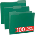 100 Packs File Folders, 1/3-Cut Tabs, File Folders Letter Size, 8.5x11 Inch by OfficeSuppliesDirect