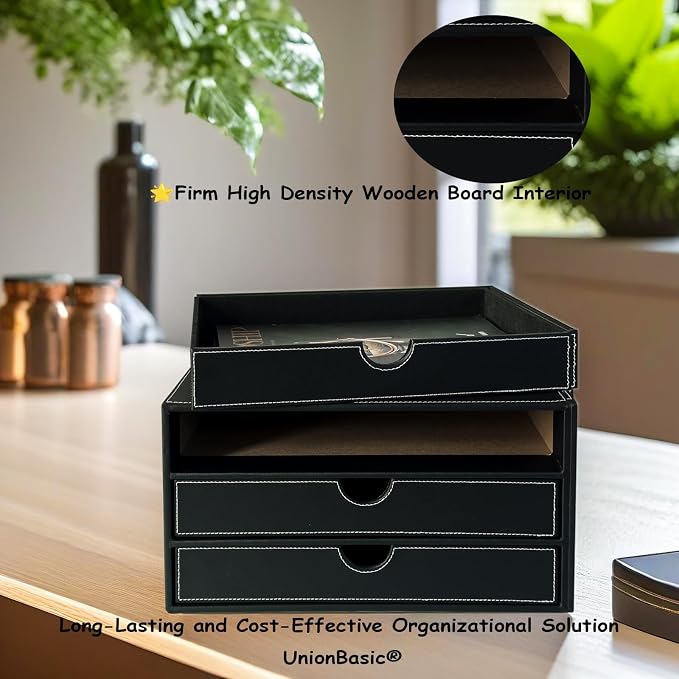 UnionBasic Document Organizer, 3-Drawer File Cabinet Document Storage Box - Image 4
