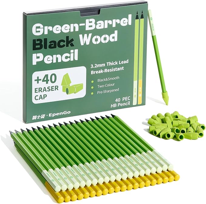 #2HB Wood Pencils, 40 Pack Pre-Sharpened by Unknown
