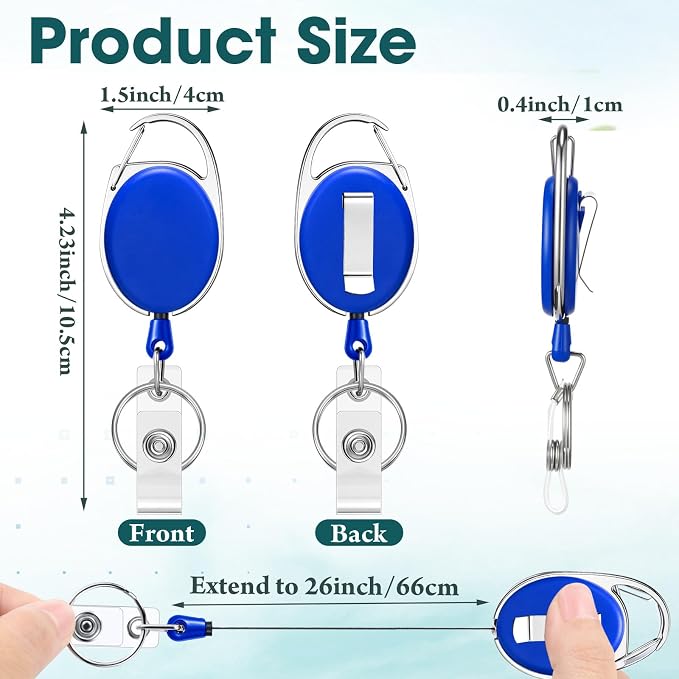 Honoson 50 Pcs Heavy Duty Retractable Badge Reels Batch ID Badge Holder - Image 2