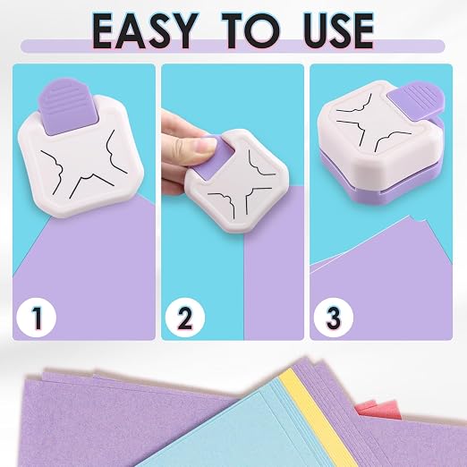 3Pcs Paper Corner Rounder, 3 Way Beauty Shape Corner Punch, Chamfer Tag Punch - Image 5