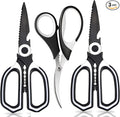 OMDAR 3-Pack Titanium Coated Kitchen Scissors – Rust-Resistant, Includes by OMDAR