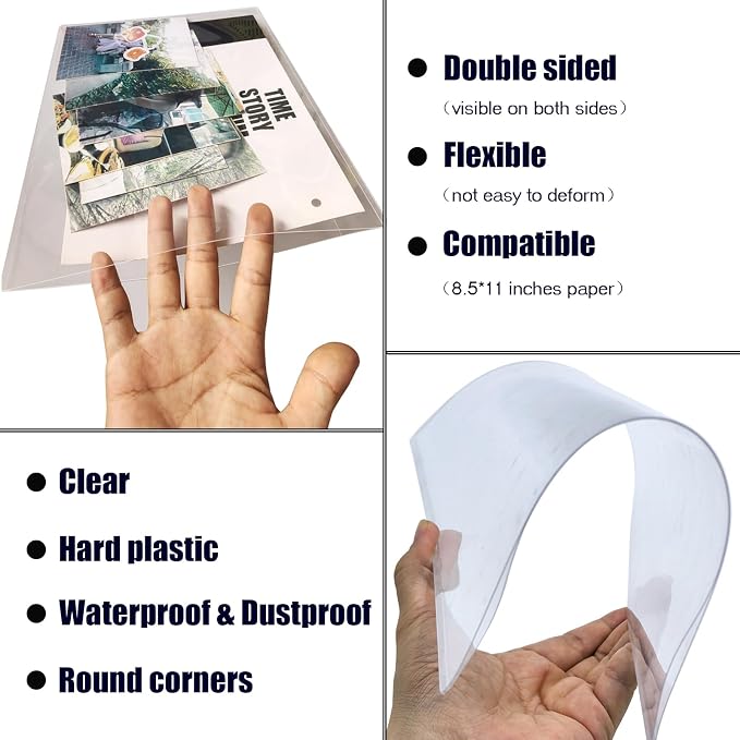 7 PCS 8.5" x 11" Rigid Print Protectors, Plastic Paper Sheet Protectors - Image 6
