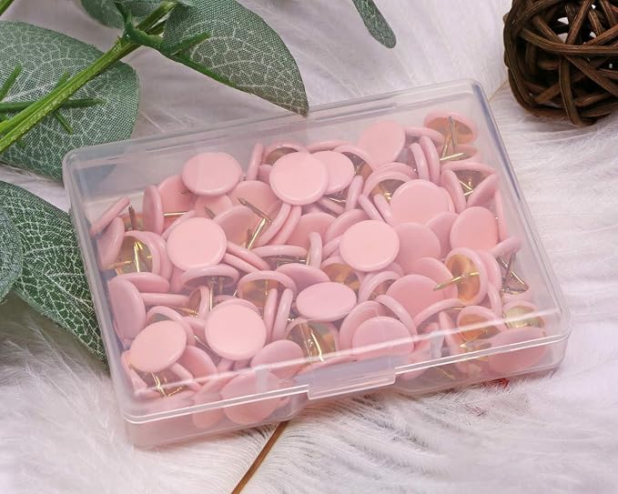 Tupalizy 120PCS Flat Plastic Round Head Map Thumb Tacks Push Pins - Image 5