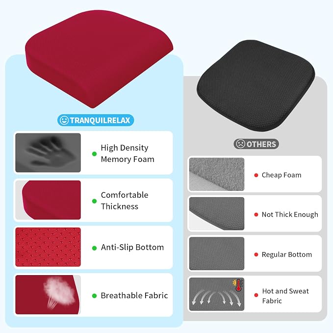 TranquilRelax 2XL Seat Cushion, Memory Foam Cushion - Image 5