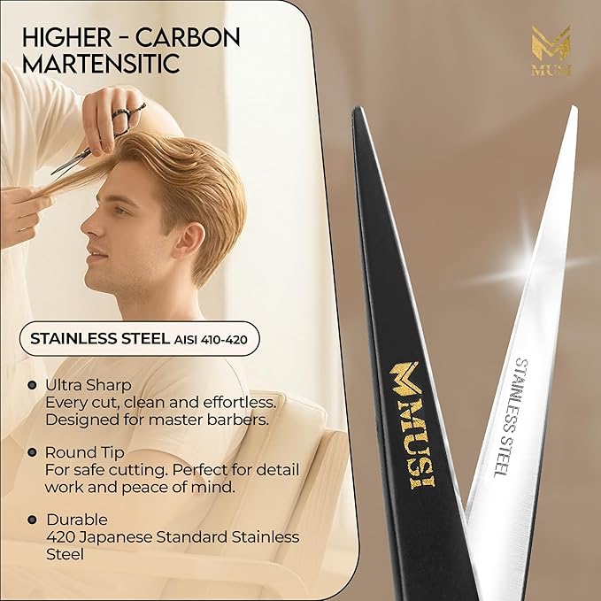 Barber Hair Cutting Scissors 6.5" – 420 Japanese Standard Stainless Steel Hair - Image 5
