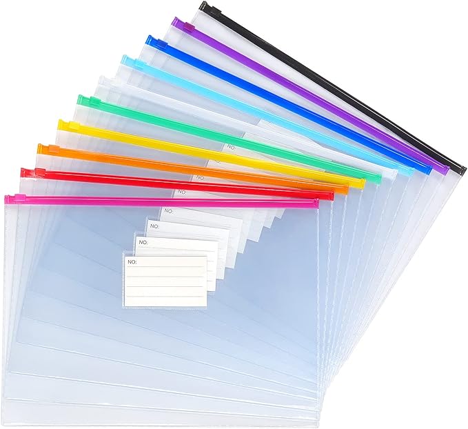 Tamaki 10 Pack Plastic Envelope, Files Zipper Folders, 13 x 9.25 Inch | Poly by Tamaki