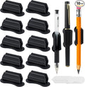 10 Pack Black Adhesive Silicone Pen Holders, Sticky Pen And Pencil Clip Set | by SameTech