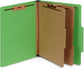 10 Green Classification Folders, 2 Divider, 2 Inch Expansions, Durable 2 Prongs by BlueSummitSupplies