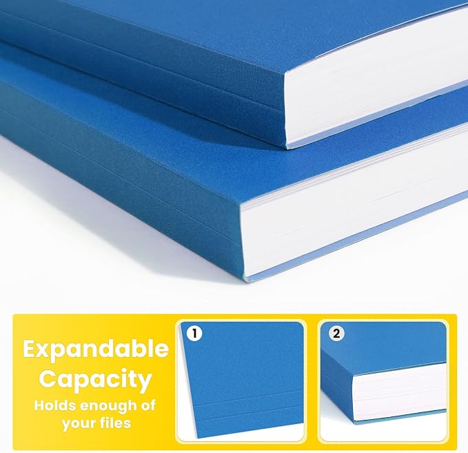 SUNEE File Folders Letter Size Blue, 100 Pack Manilla Folders 8.5 x 11 1/3-Cut - Image 3