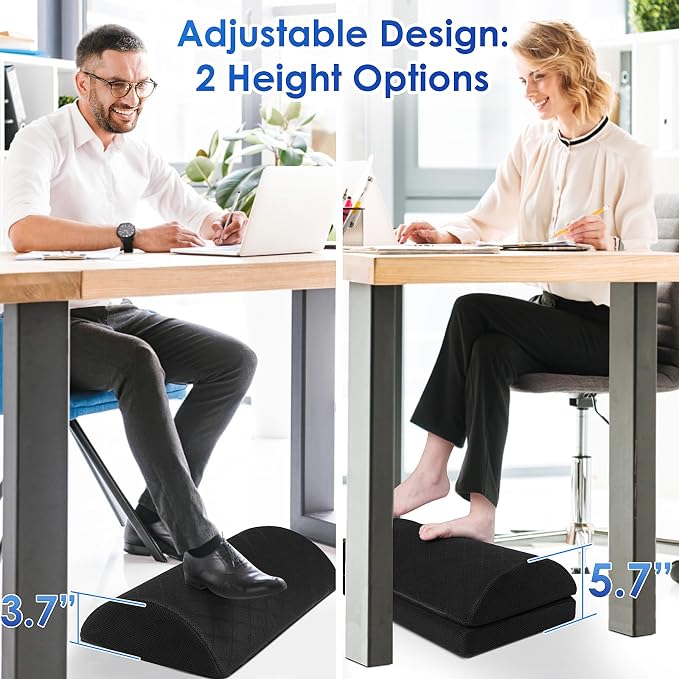 CushZone Foot Rest for Under Desk at Work Adjustable Foam for Office and Home - Image 3