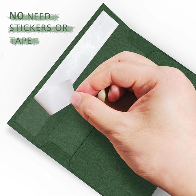 100 Pack Dark Green Envelopes 5x7, Goefun A7 Self Seal Printable Envelopes - Image 4